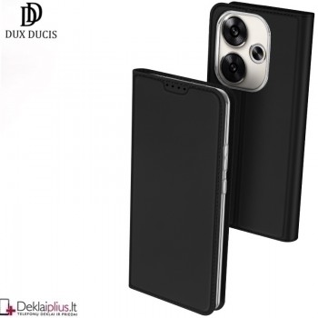 Dux Ducis Skin Pro dirbtinės odos dėklas - juodas (Xiaomi Poco F6 5G)
